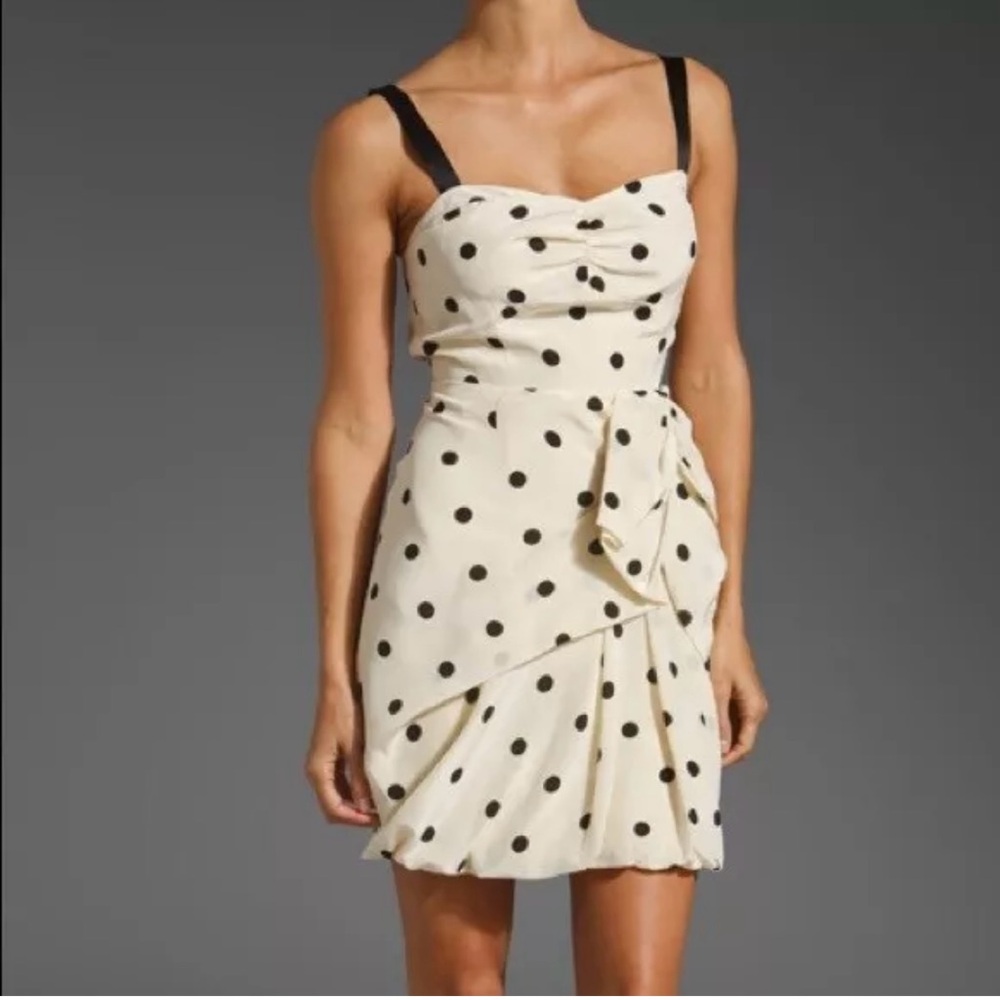 Marc by Marc Jacobs Cream and Black Silk Polkadot dress size 6 $375